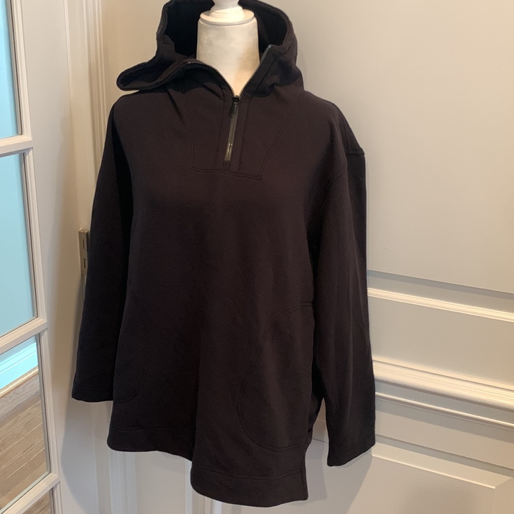NWT Athleta Black Retroplush Tunic Hoodie - Picture 9 of 14